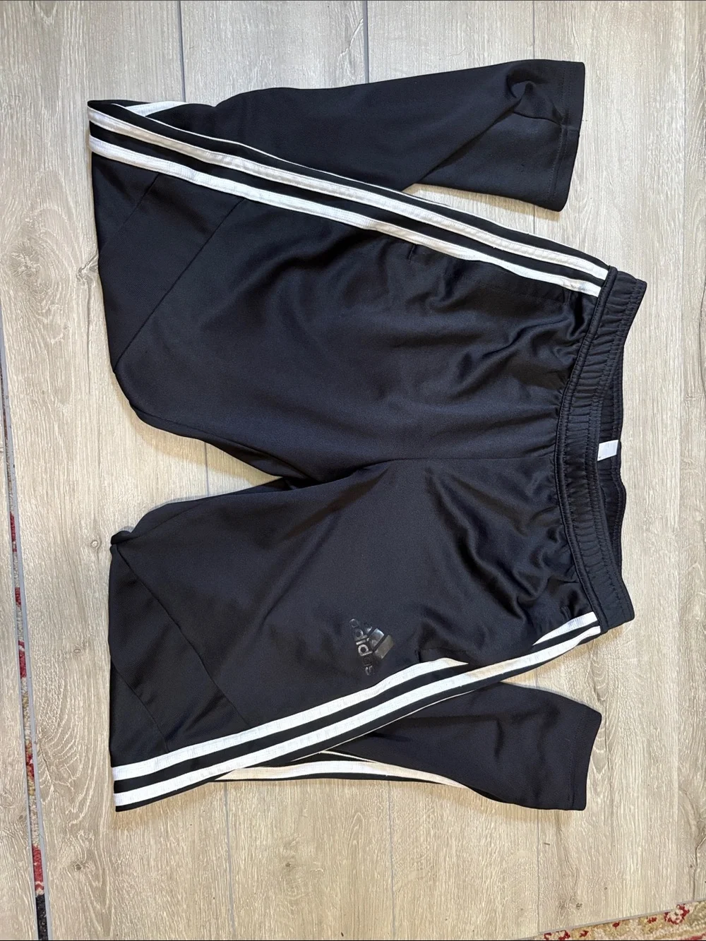 adidas Black Joggers with White Side Stripes